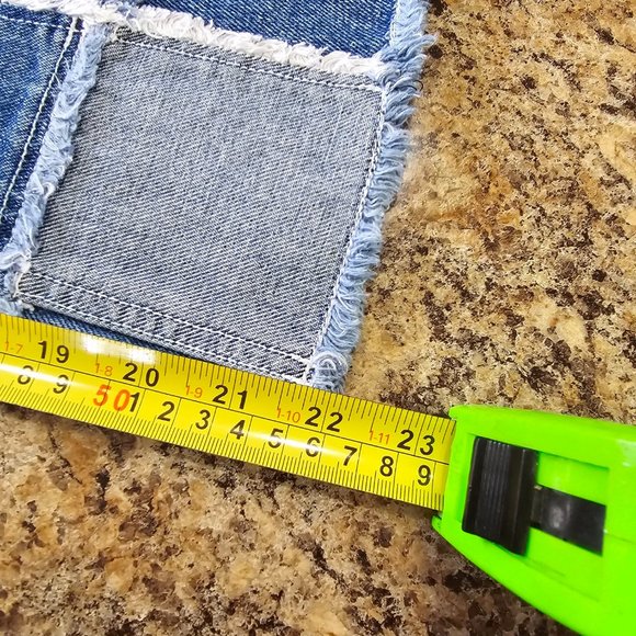 Zana Di Vintage Y2K Jeans Demin Patch Quilt Jeans Girls Size 1 90's era - Picture 6 of 9